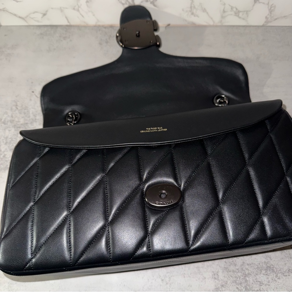 Coach Black Tabby 33 Quilted Nappa Leather Shoulder Bag CP151 - Picture 10 of 16